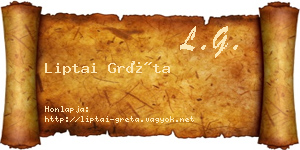 Liptai Gréta névjegykártya